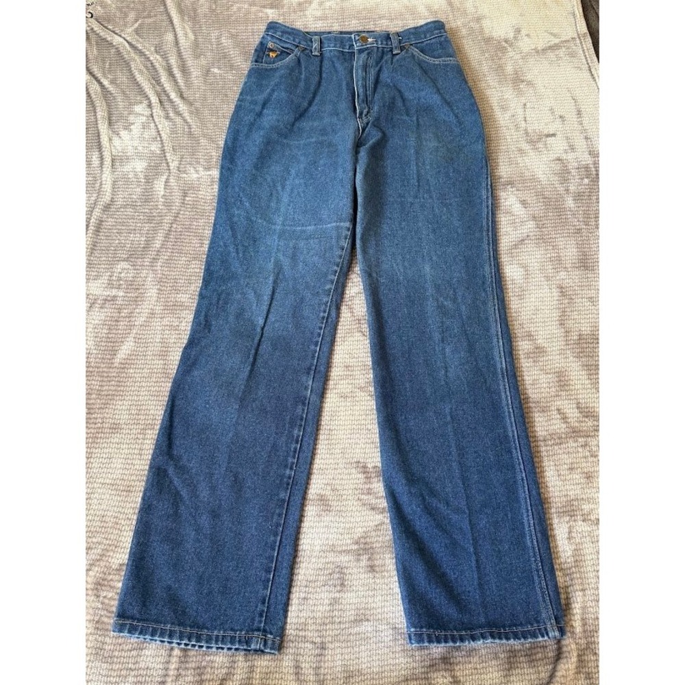 Vintage Wrangler No Fault Jeans 12 High Waisted Straight Blue Denim 28X31 80s
